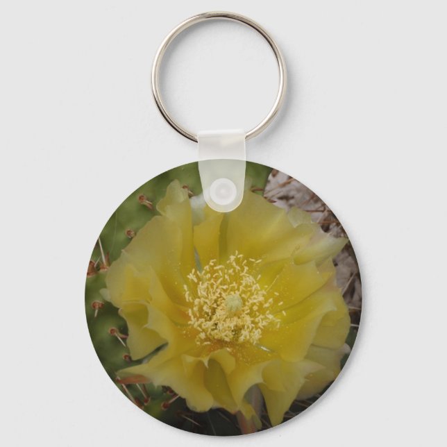 Chaveiro Cacto Amarelo em Flor (Frente)