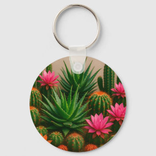 Chaveiro Cacto Suculento Vibrante Flor Deserto