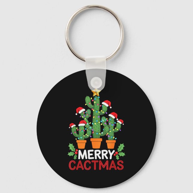Chaveiro Cactus Christmas Tree Funny Merry Cactmas Cactus M (Frente)