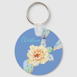 Chaveiro Cactus floresce a flor do deserto aquarela