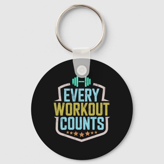 Chaveiro Cada Workout Conta Engraçada Ditos De Gym Motivado (Frente)