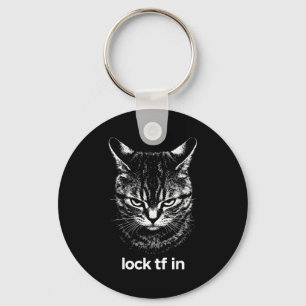 Chaveiro Cadeado engraçado tf em gato gráfico motivacional