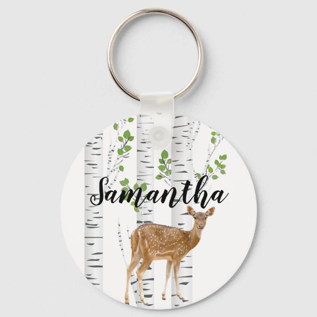 Chaveiro Cadeado Personalizado Chave Deer Doe Buck Woodland (Frente)