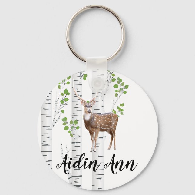 Chaveiro Cadeado Personalizado Chave Deer Doe Buck Woodland (Frente)