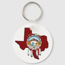 Cadeia-chave Básica Round Tribal Shield/Texas 2,25