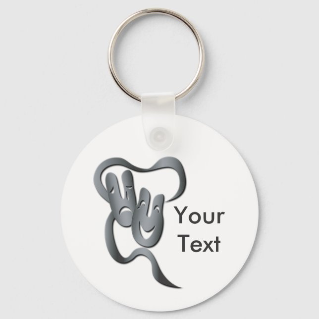 Chaveiro Cadeia-Chave de Máscara de Teatro de Cinzas de Com (Frente)