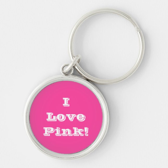 Chaveiro Cadeia-chave I Love Pink (Frente)