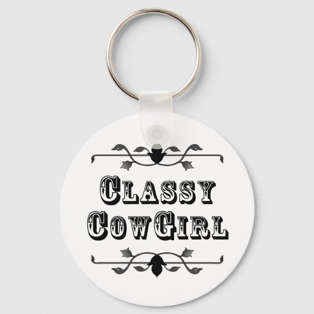 Chaveiro CADEIA DE CHAVE Clássica Cowgirl ~ Personalizável (Frente)