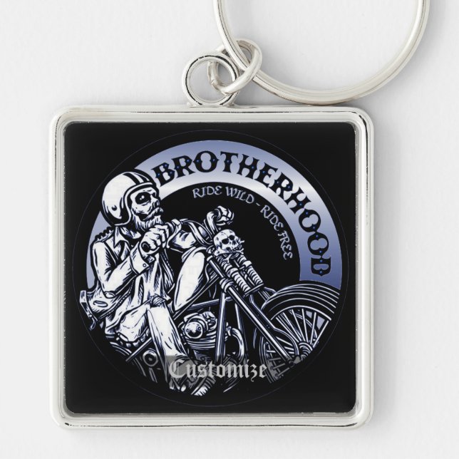 Chaveiro Cadeia de chave da Irmandade Biker Personalizada (Frente)