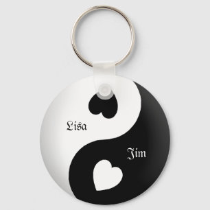 Chaveiro Cadeia de Chave de Amor Yin Yang Personalizada