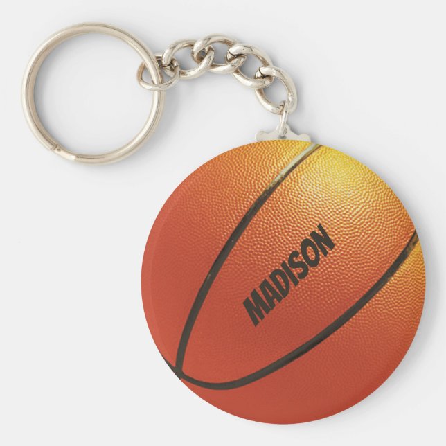 Chaveiro Cadeia de chave de basquetebol de nome personaliza (Frente)