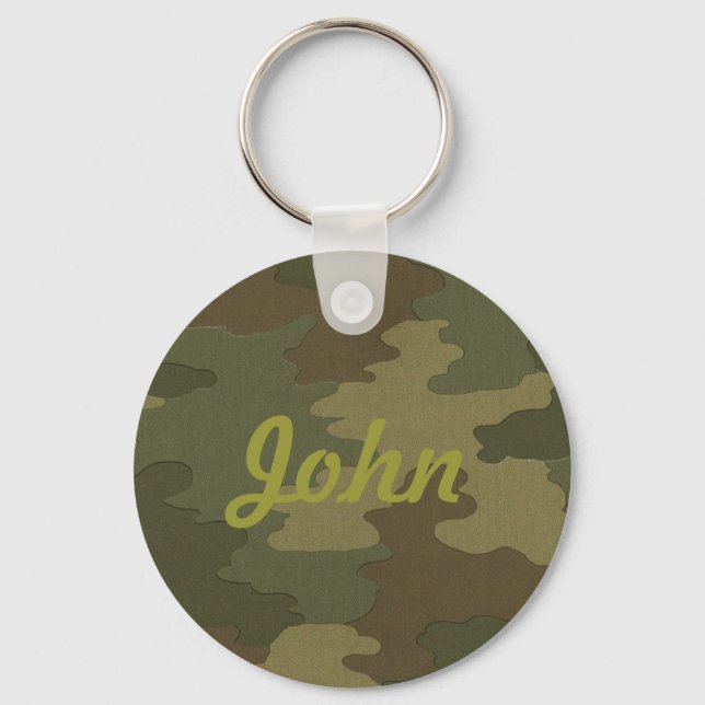 Chaveiro Cadeia de Chave de Camuflagem Escura Personalizada (Frente)