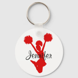 Chaveiro Cadeia de Chave de Cheerleader Vermelho Personaliz