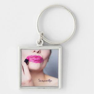 Chaveiro Cadeia de chave de nome personalizado Lipstick não