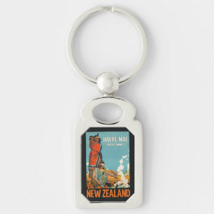 Chaveiro Cadeia de chave de viagens vintage da Nova Zelândi