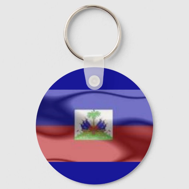 Chaveiro cadeia de chave do sinalizador haiti (Frente)