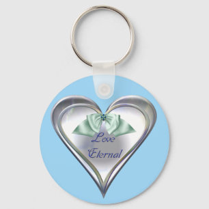 Chaveiro Cadeia de Chave Eterna de Amor Azul