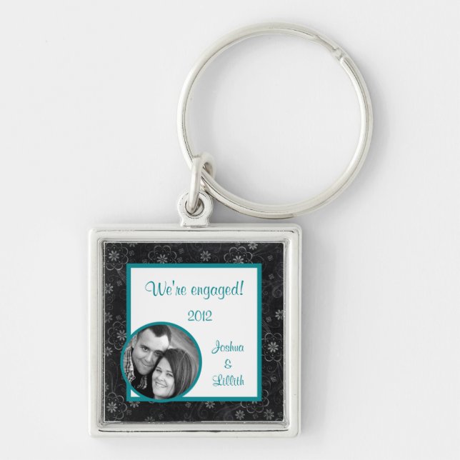 Chaveiro Cadeia de Chave Floral Preta (Frente)