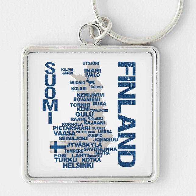 Chaveiro Cadeia de chave MAP FINLAND (Frente)