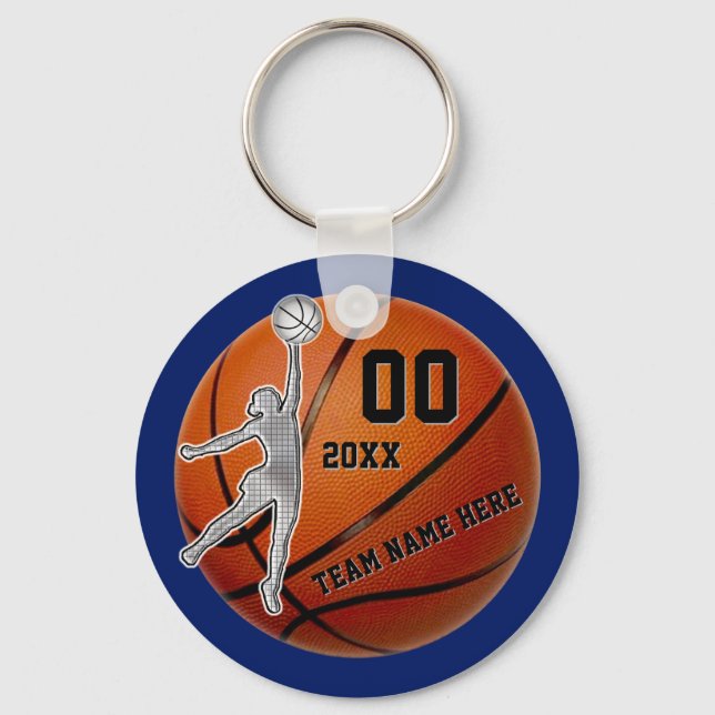 Chaveiro Cadeia de Chave Personalizada de Basquete para a E (Frente)