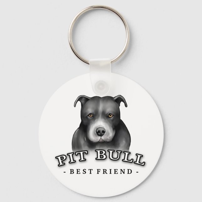 Chaveiro Cadeia de Chave Personalizada Pit Bull Art (Frente)