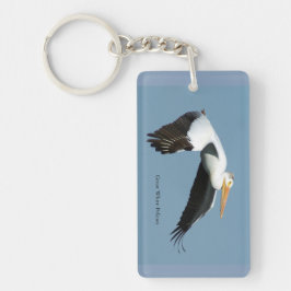 Chaveiro Cadeia de chave retangular pelicana branca excelen