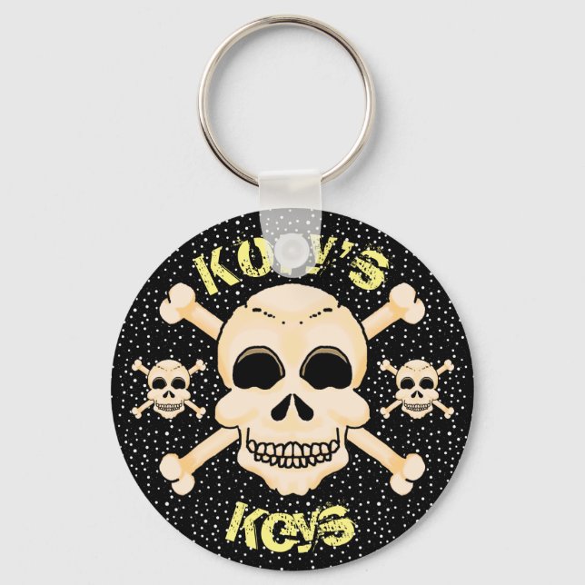 Chaveiro Cadeia de Chave Skull & Crossbones (Frente)