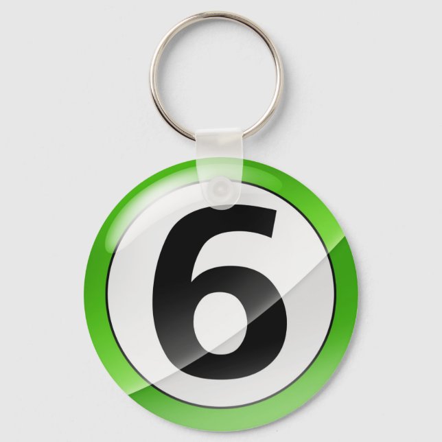 Chaveiro Cadeia de Chave Verde Número 6 (Frente)