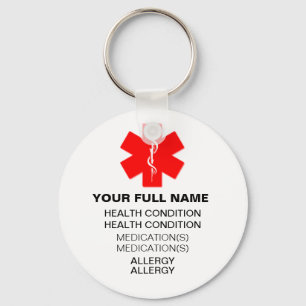 Chaveiro Cadeia de Chaves de Alerta Médio