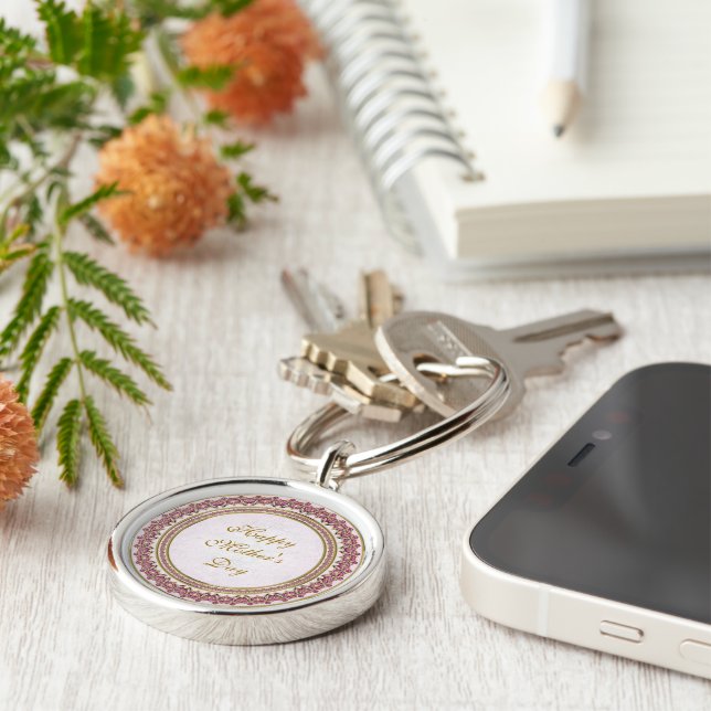 Chaveiro Cadeia de Chaves de Dia de as mães Feliz (Lateral)