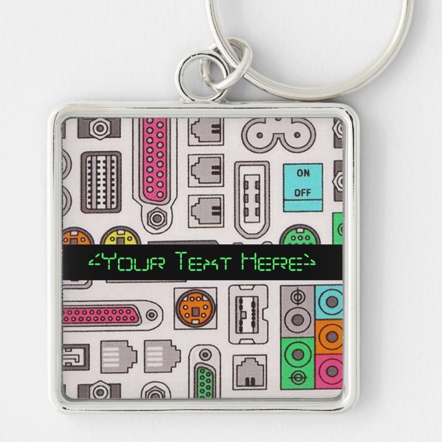 Chaveiro Cadeia de Chaves de Entrada de Geek do Computador (Frente)