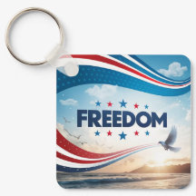 Cadeia de Chaves de Metal Quadrada pela Liberdade