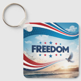 Chaveiro Cadeia de Chaves de Metal Quadrada pela Liberdade