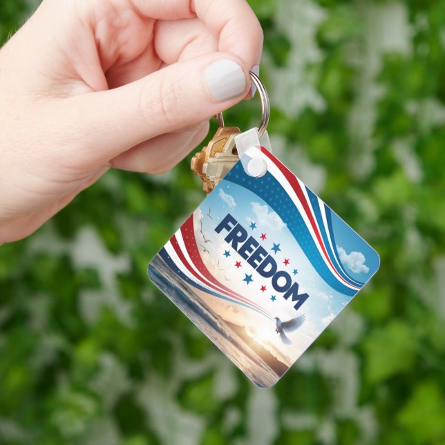 Chaveiro Cadeia de Chaves de Metal Quadrada pela Liberdade (Mão)