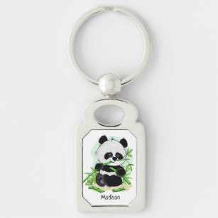 Chaveiro Cadeia de chaves de nome personalizado do Panda de