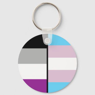 Chaveiro Cadeia de Chaves de Sinalizador Asexual e Trans