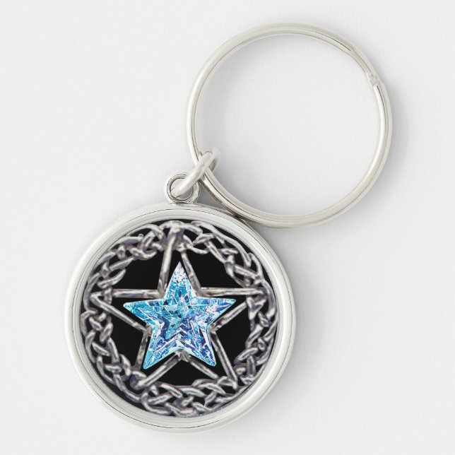 Chaveiro Cadeia de Chaves do Pentagram Crystal Star (Frente)