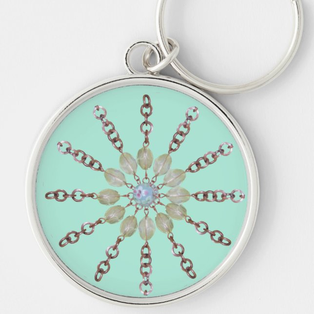 Chaveiro - Cadeia de cobre e Miçangas (Frente)