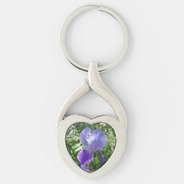 Chaveiro Cadeia de Coração da Flor Roxa (Frente)