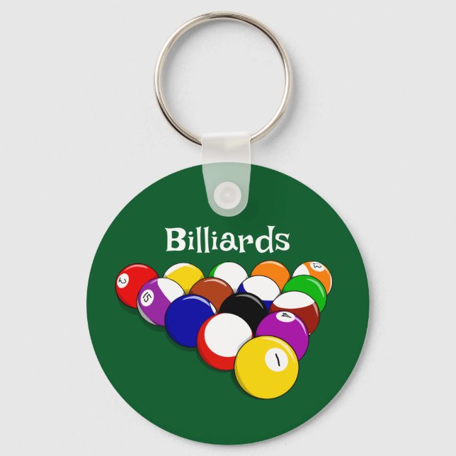 Chaveiro Cadeia de Design de Chaves Billiard Balls (Frente)