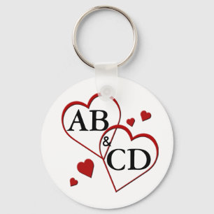 Chaveiro Cadeia de Modelo de Dois Corações