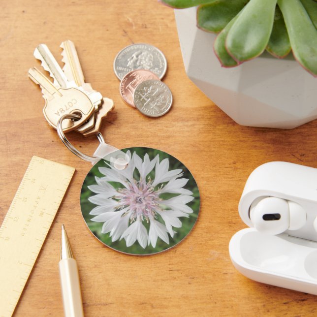 Chaveiro Cadeia de teclas - Básico - Botão Solteiro branco/ (Mesa)