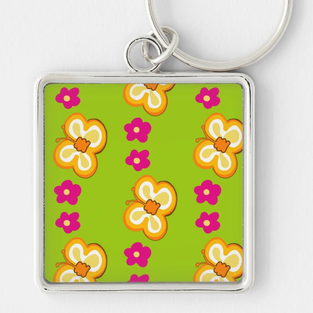 Chaveiro cadeia de teclas borboletas (Frente)