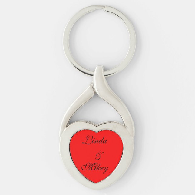 Chaveiro Cadeia de teclas cardíaca personalizável - present (Frente)