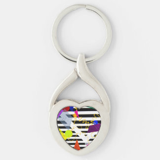 Chaveiro cadeia de teclas cardíacas torcidas