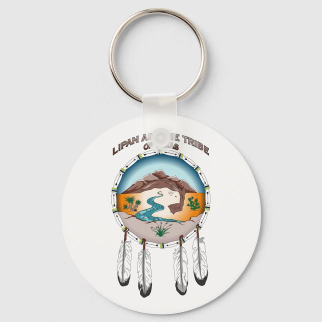 Chaveiro Cadeia de teclas de blindagem tribal redonda básic (Frente)