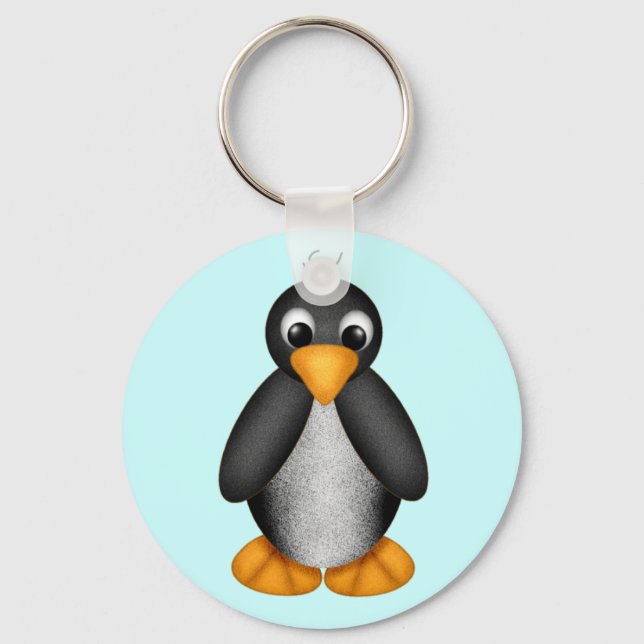 Chaveiro Cadeia de teclas de pinguim cúmulo - Personalizada (Frente)