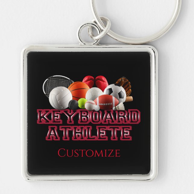 Chaveiro Cadeia de teclas Humor Premium do atleta do teclad (Frente)