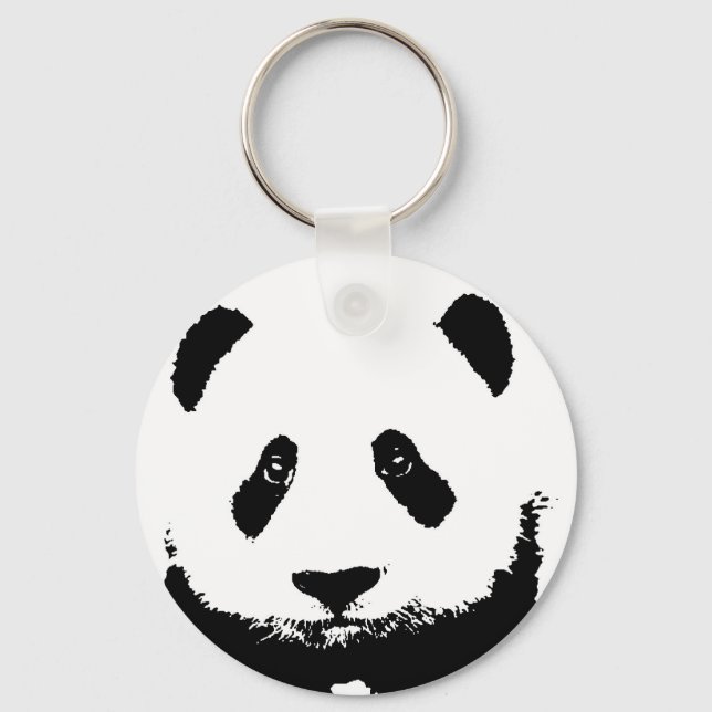 Chaveiro Cadeias-chave de Panda Preta e Branca (Frente)