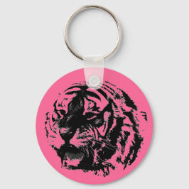 Chaveiro Cadeias-chave Tigre Rosa, Preto e Branco